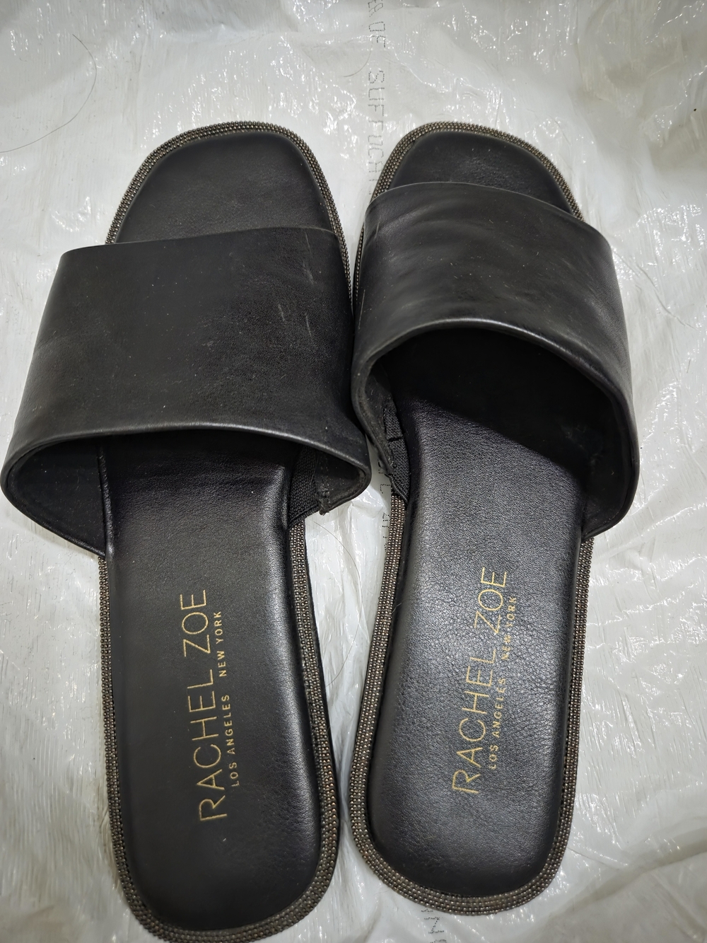 Rachel Zoe Black Slide Sandals